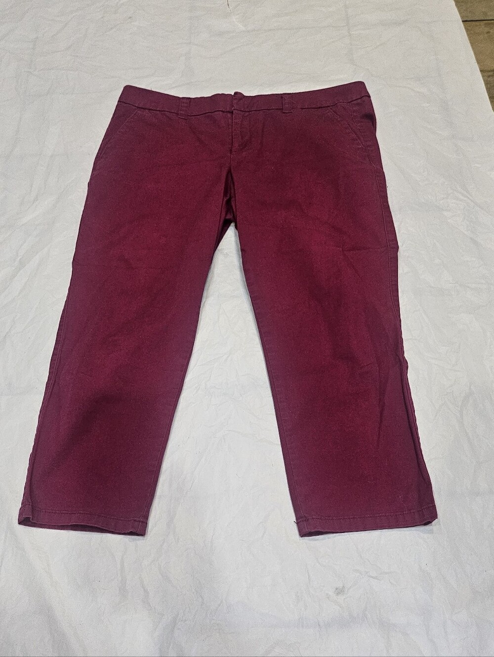 Women's Burgundy Capri Pants - Casual Stretch Capris. Sz 10p